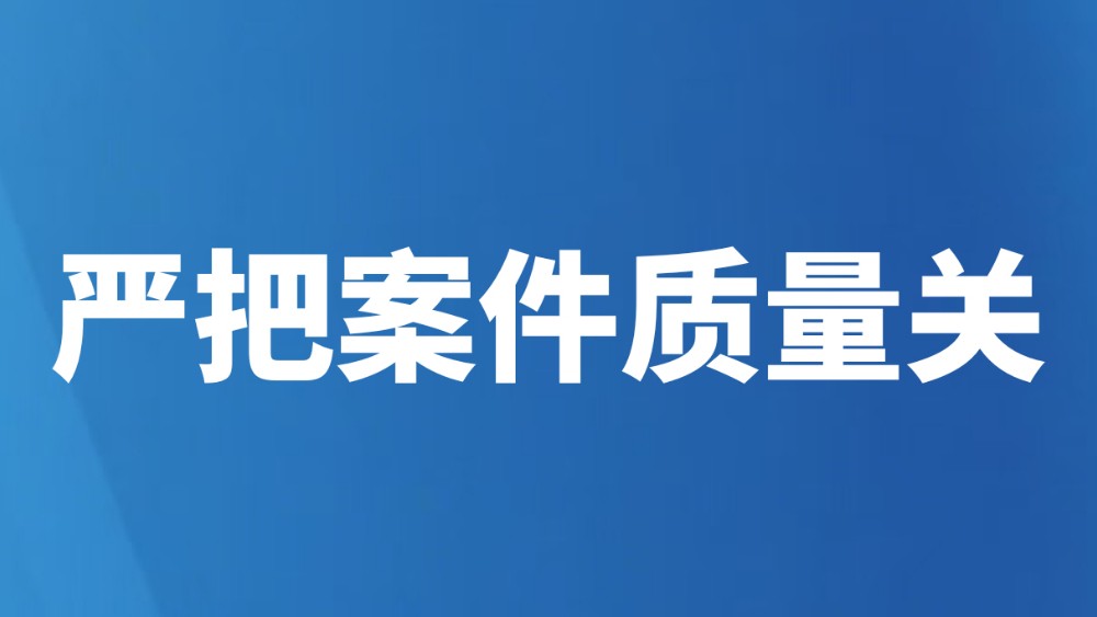 严把案件质量关