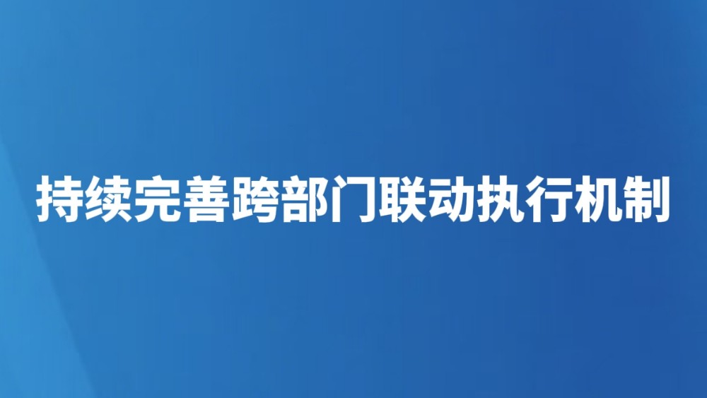 持续完善跨部门联动执行机制