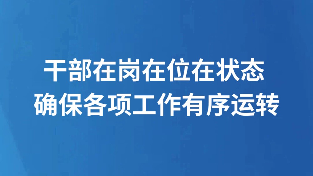 干部在岗在位在状态 确保各项工作有序运转