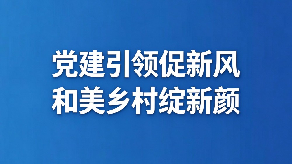 党建引领促新风 和美乡村绽新颜