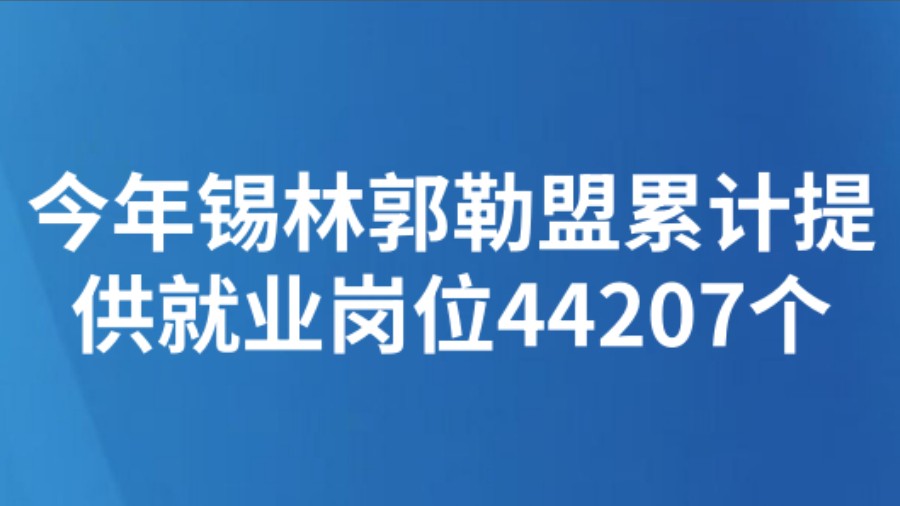 今年锡林郭勒盟累计提供就业岗位44207个