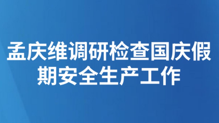 孟庆维调研检查国庆假期安全生产工作