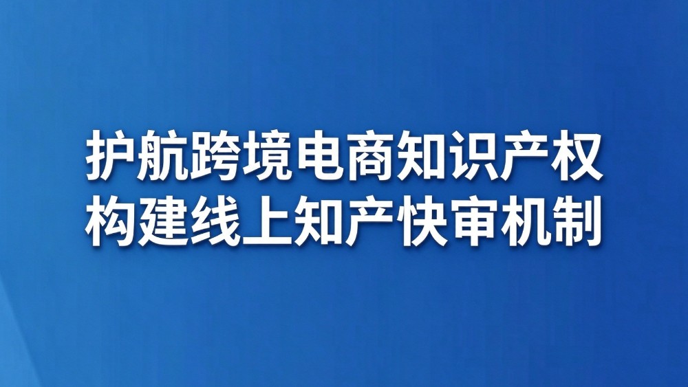 护航跨境电商知识产权 构建线上知产快审机制