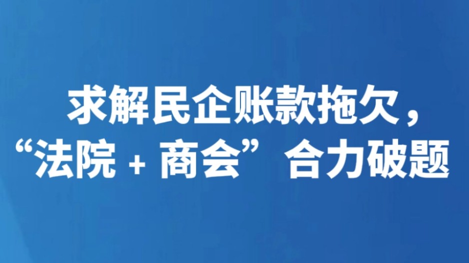 求解民企账款拖欠，“法院﹢商会”合力破题