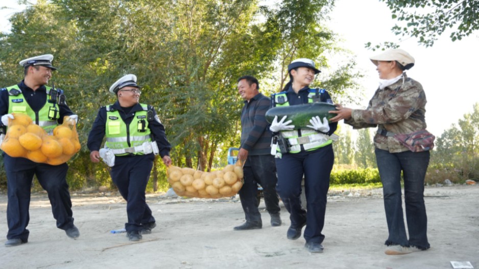 丰收话安全 交警田间送平安