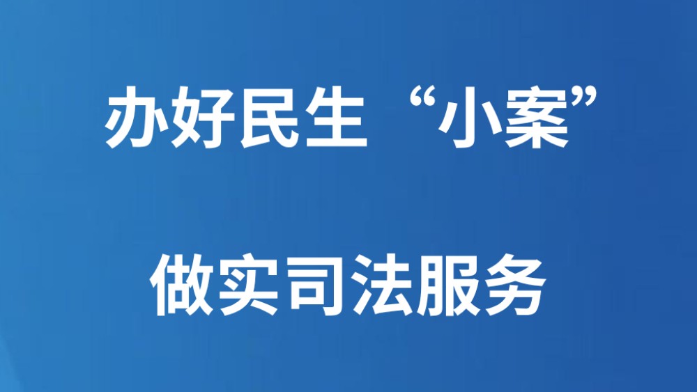 办好民生“小案” 做实司法服务