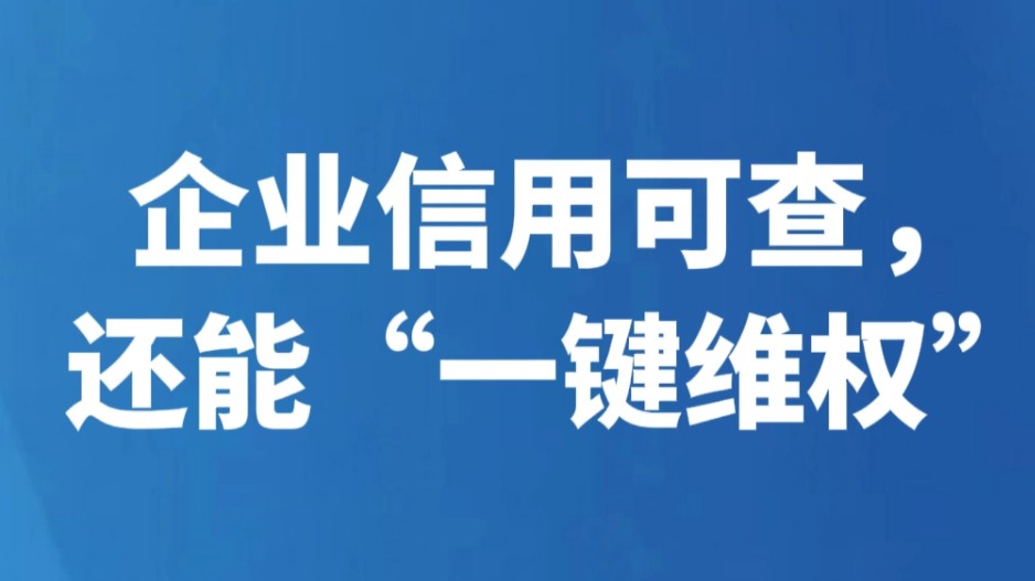 企业信用可查，还能“一键维权”