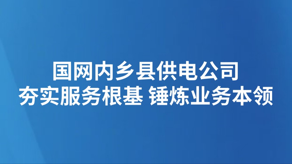 国网内乡县供电公司：夯实服务根基 锤炼业务本领