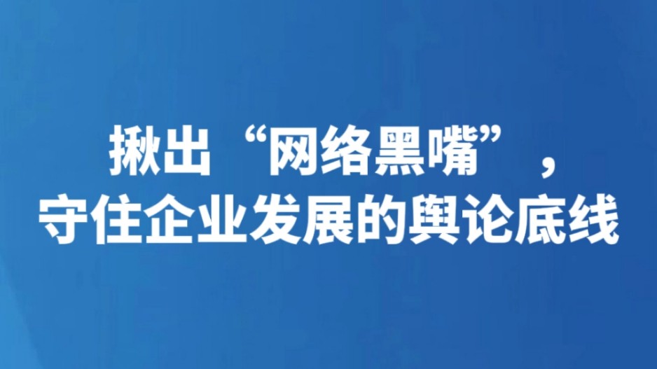 揪出“网络黑嘴”，守住企业发展的舆论底线
