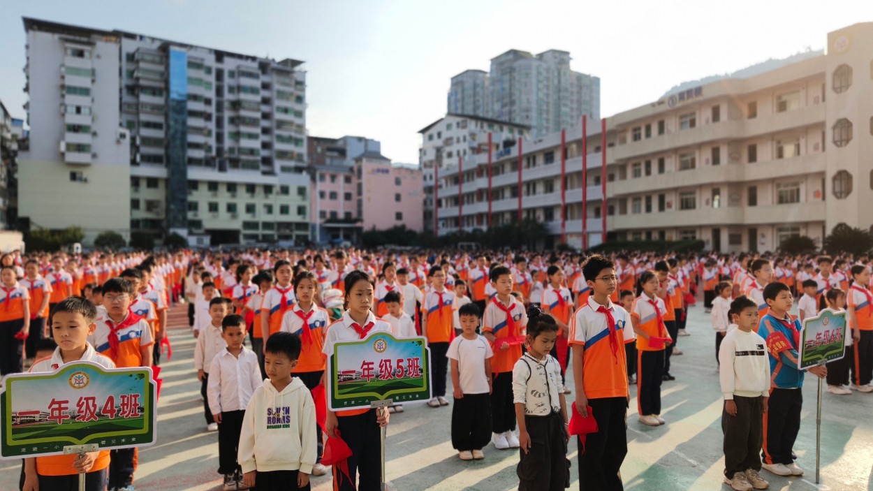 宣汉县南坝镇第一中心小学举行“高举队旗跟党走 少年接力新长征”新队员入队仪式