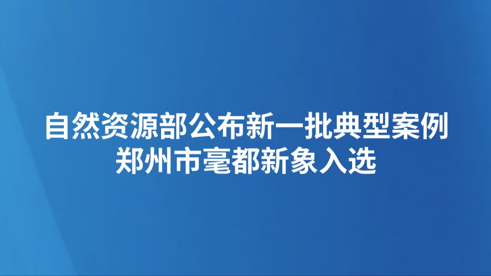 自然资源部公布新一批典型案例，郑州市亳都新象入选
