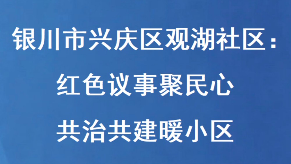 银川市兴庆区观湖社区：红色议事聚民心 共治共建暖小区