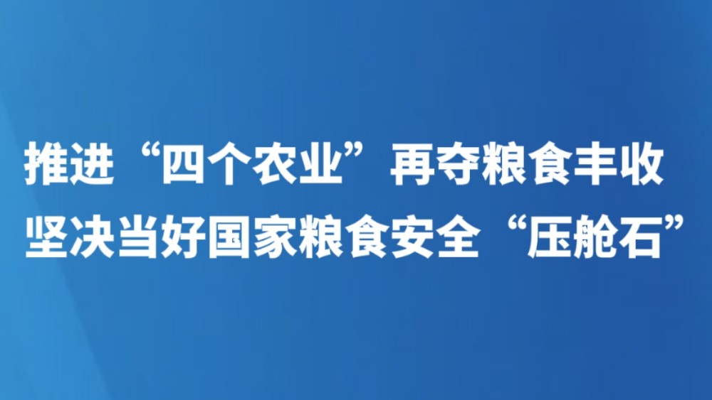 推进“四个农业”再夺粮食丰收 坚决当好国家粮食安全“压舱石”
