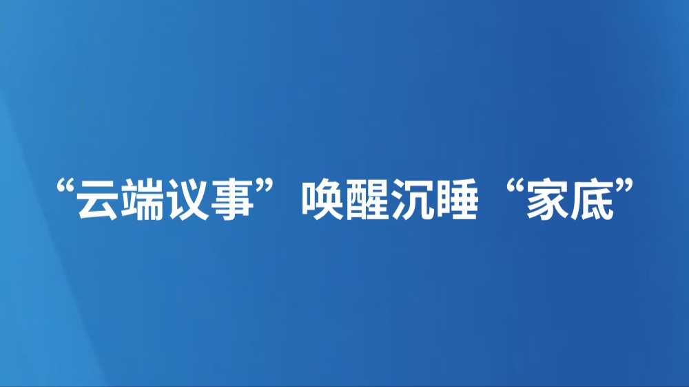 “云端议事”唤醒沉睡“家底”
