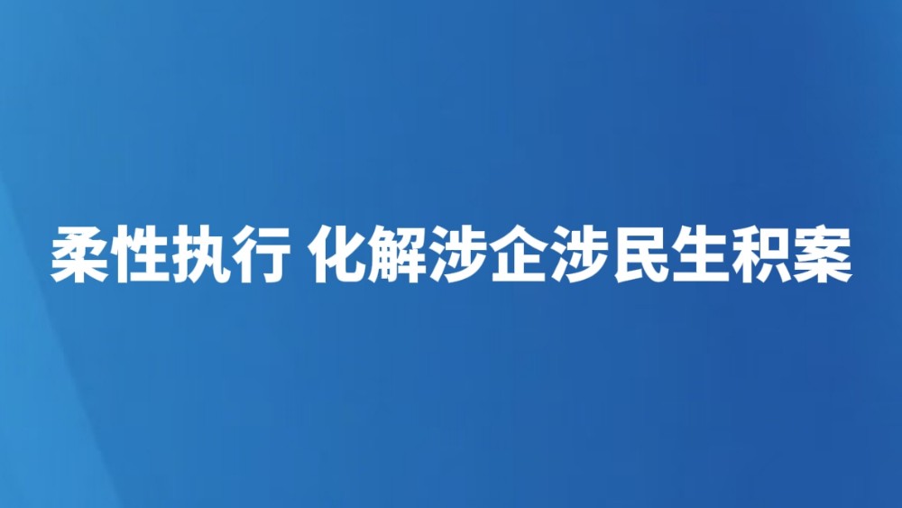 柔性执行 化解涉企涉民生积案