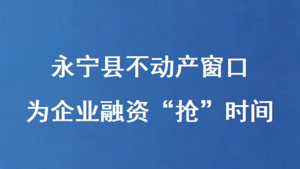 永宁县不动产窗口为企业融资“抢”时间