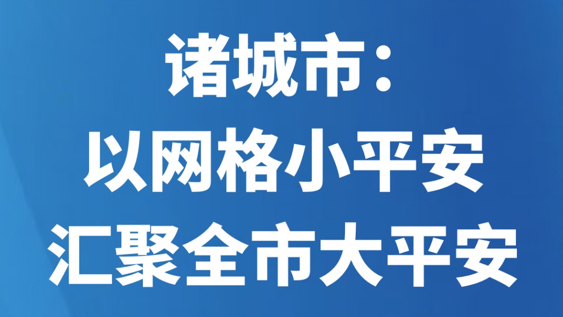 诸城市：以网格小平安汇聚全市大平安