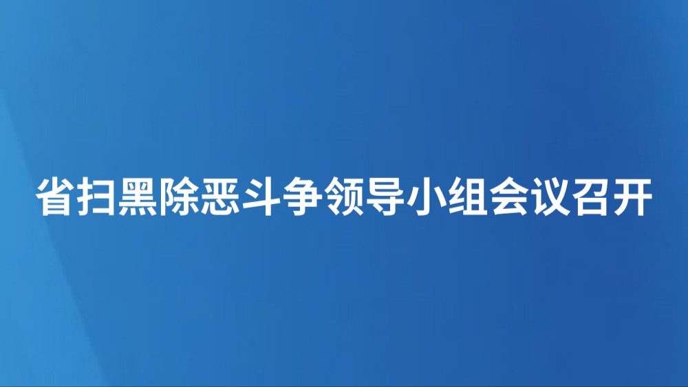 省扫黑除恶斗争领导小组会议召开