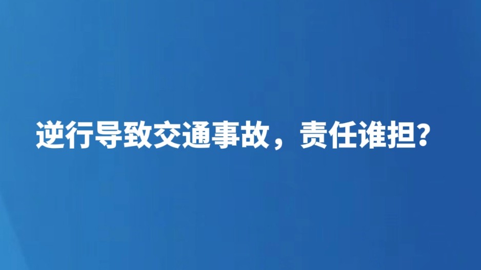 逆行导致交通事故，责任谁担？