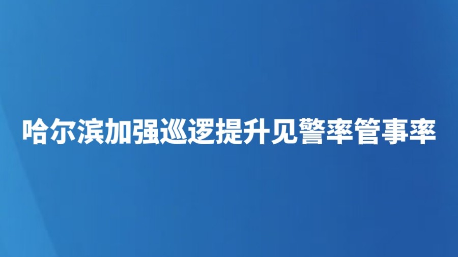 哈尔滨加强巡逻提升见警率管事率