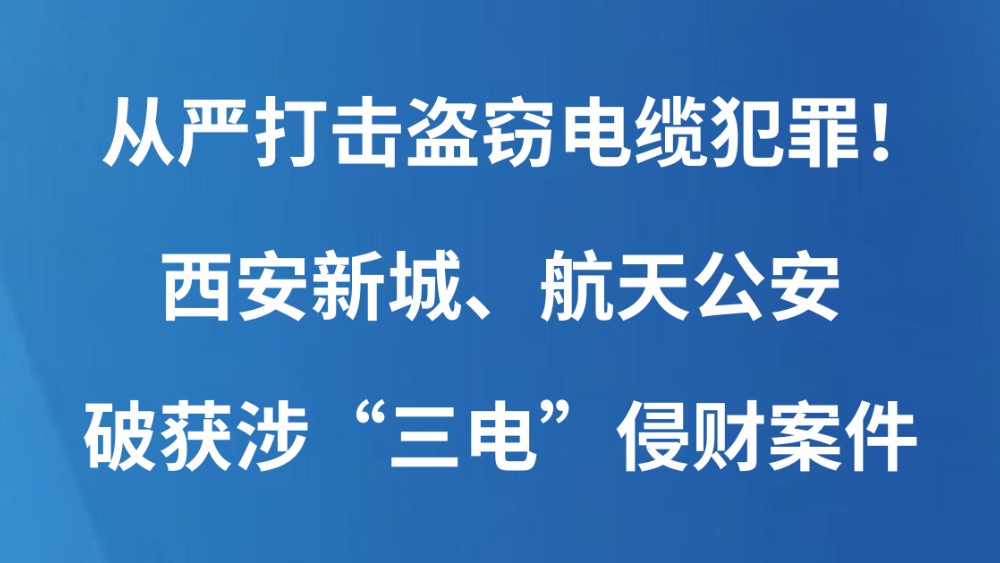 从严打击盗窃电缆犯罪！ 西安新城、航天公安破获涉“三电”侵财案件