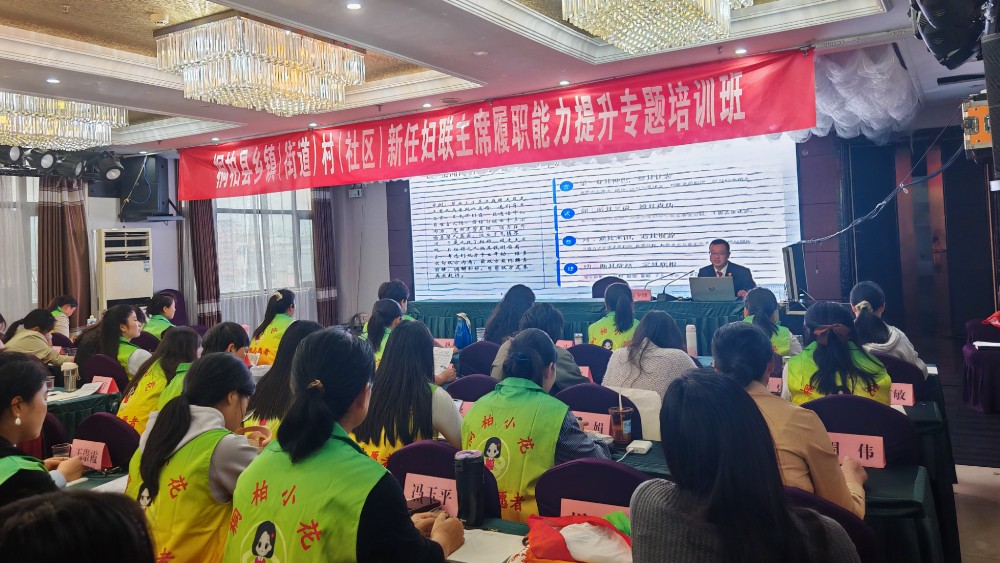 河南省南阳市桐柏县法院法官为乡村妇联干部讲授家事调解课