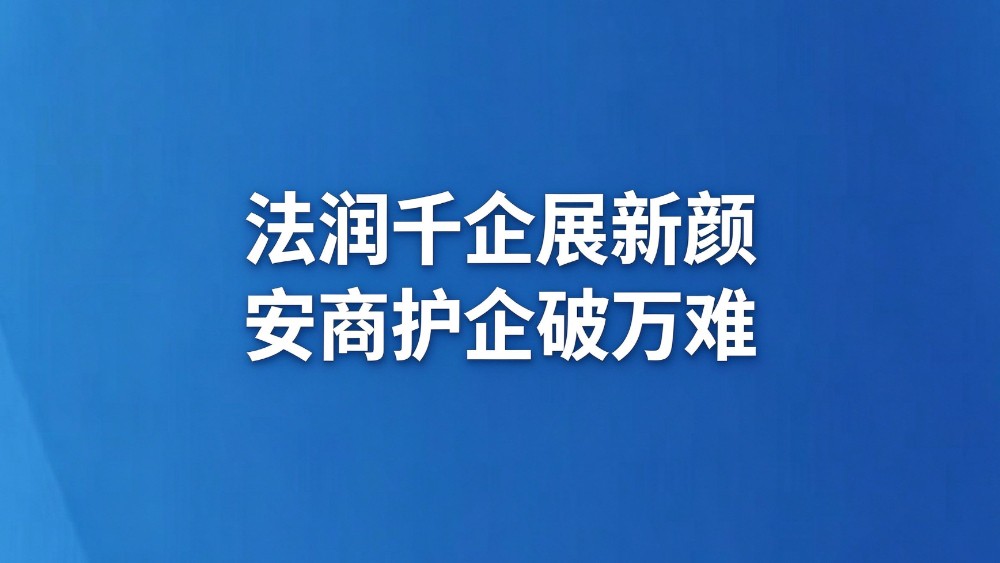 法润千企展新颜 安商护企破万难