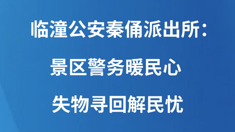 临潼公安秦俑派出所：景区警务暖民心 失物寻回解民忧