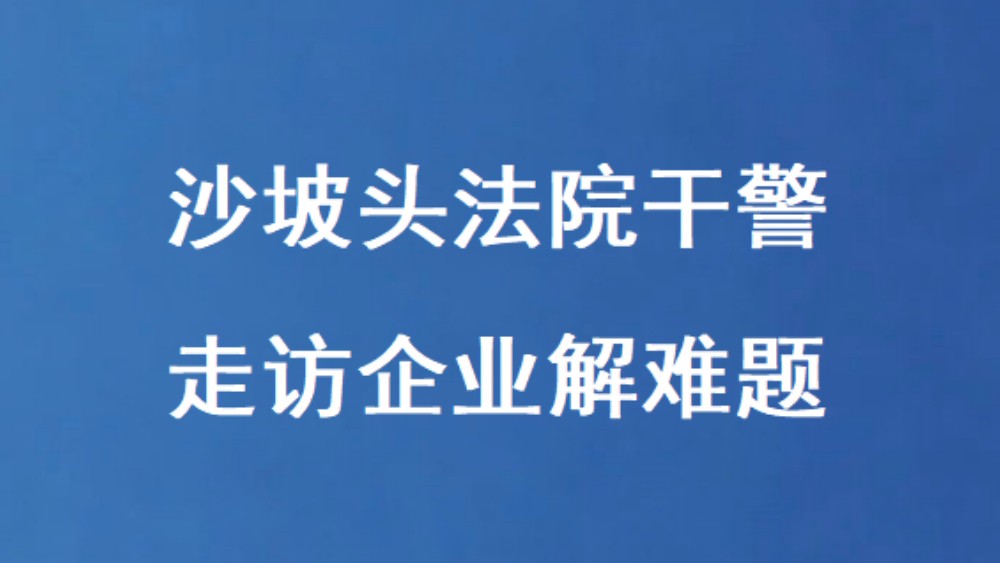 沙坡头法院干警走访企业解难题