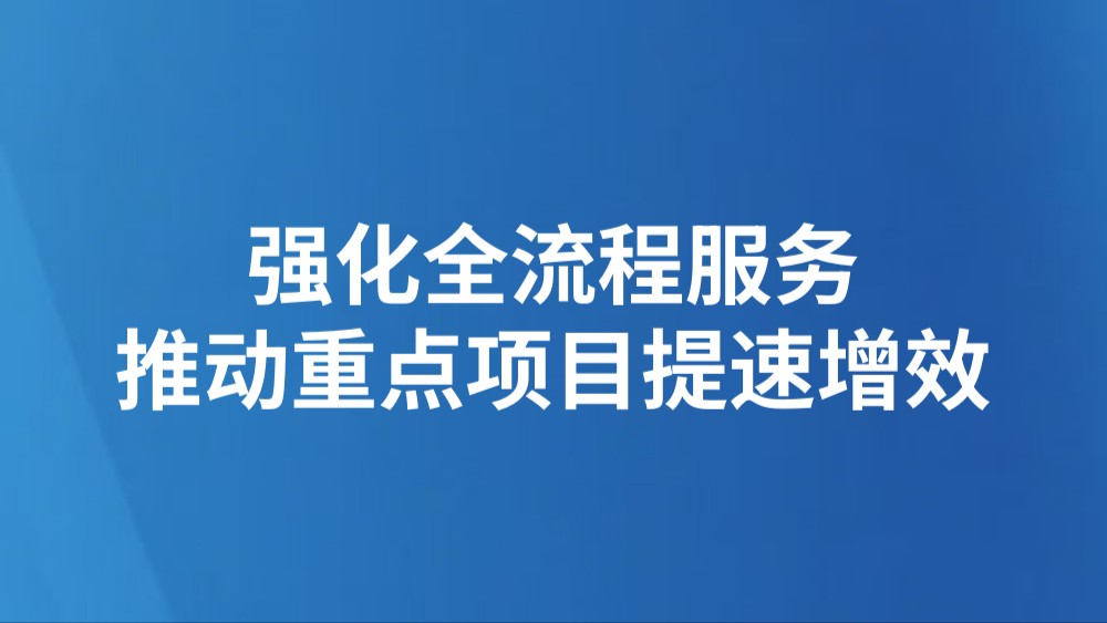 强化全流程服务推动重点项目提速增效