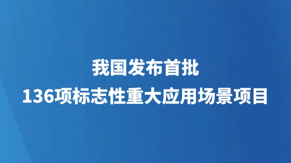 我国发布首批136项标志性重大应用场景项目