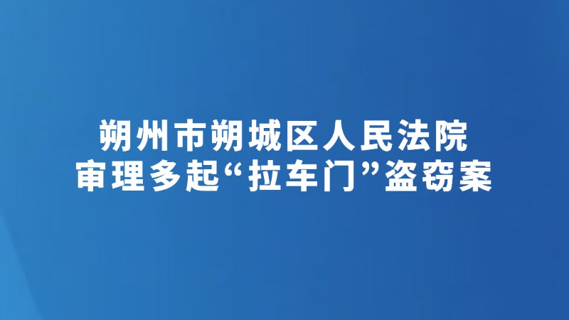 朔州市朔城区人民法院审理多起“拉车门”盗窃案