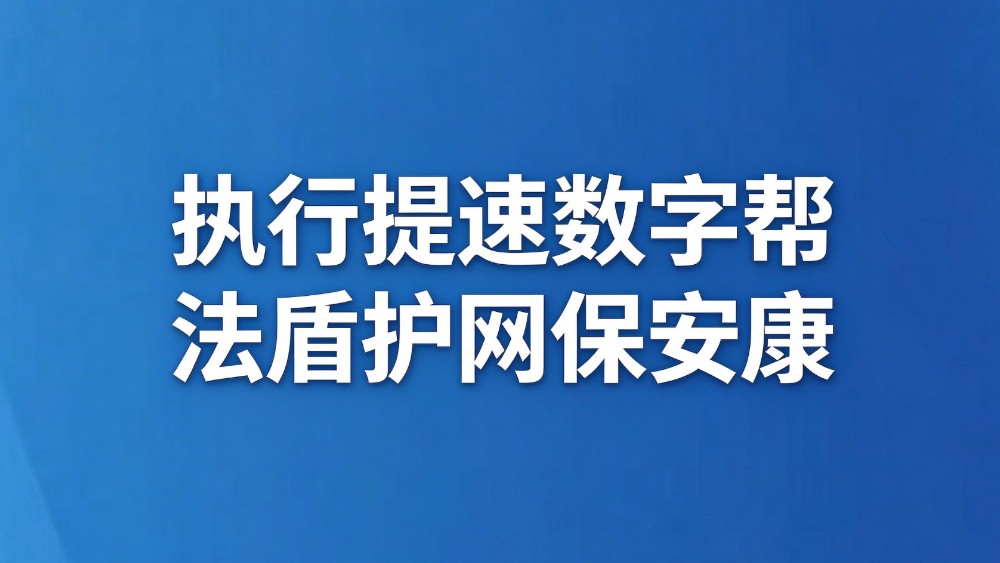 执行提速数字帮 法盾护网保安康