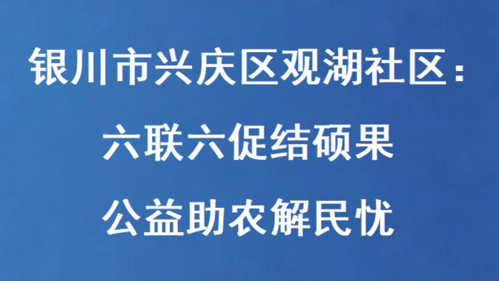 银川市兴庆区观湖社区：六联六促结硕果 公益助农解民忧