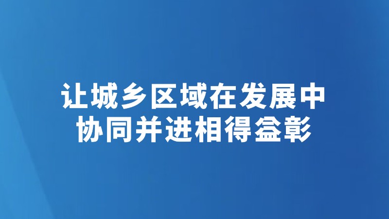 让城乡区域在发展中协同并进相得益彰