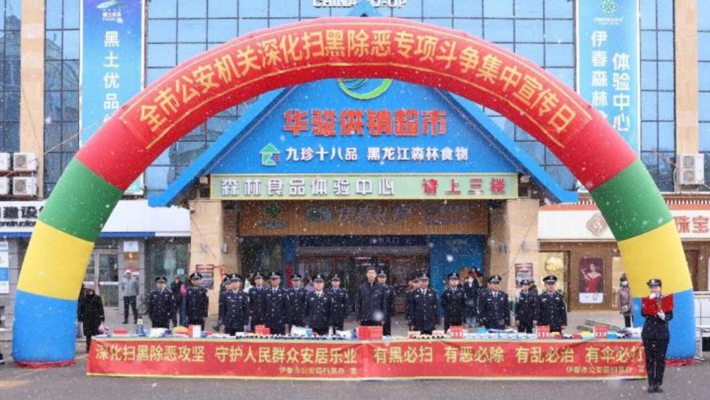 伊春公安开展深化扫黑除恶专项斗争集中宣传日活动