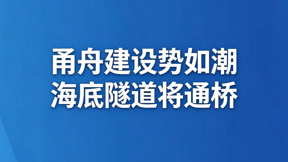 甬舟建设势如潮 海底隧道将通桥