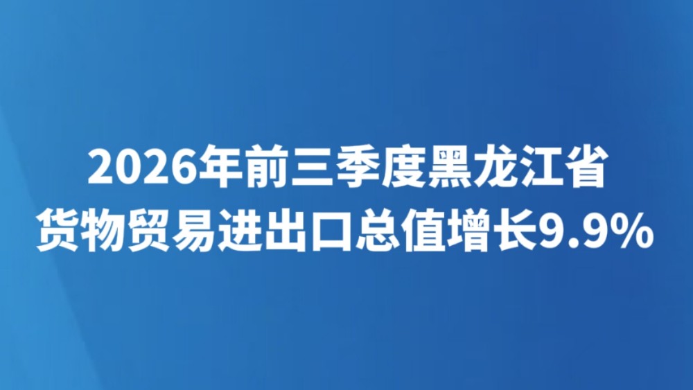 2026年前三季度黑龙江省货物贸易进出口总值增长9.9%