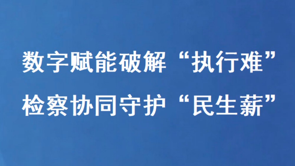 数字赋能破解“执行难” 检察协同守护“民生薪”