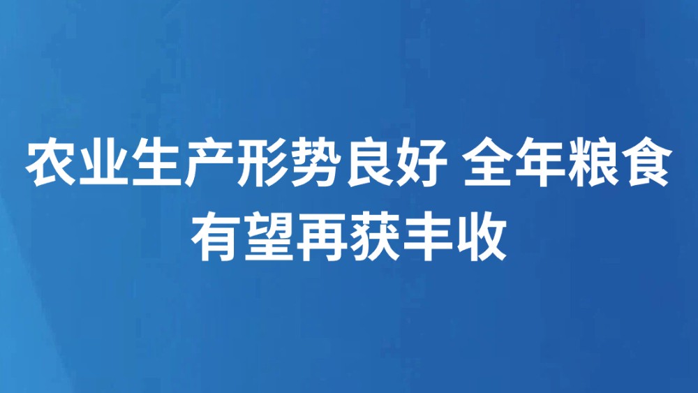 农业生产形势良好 全年粮食有望再获丰收