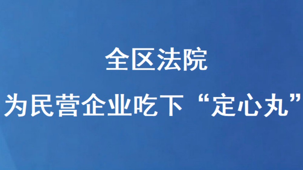 全区法院为民营企业吃下“定心丸”