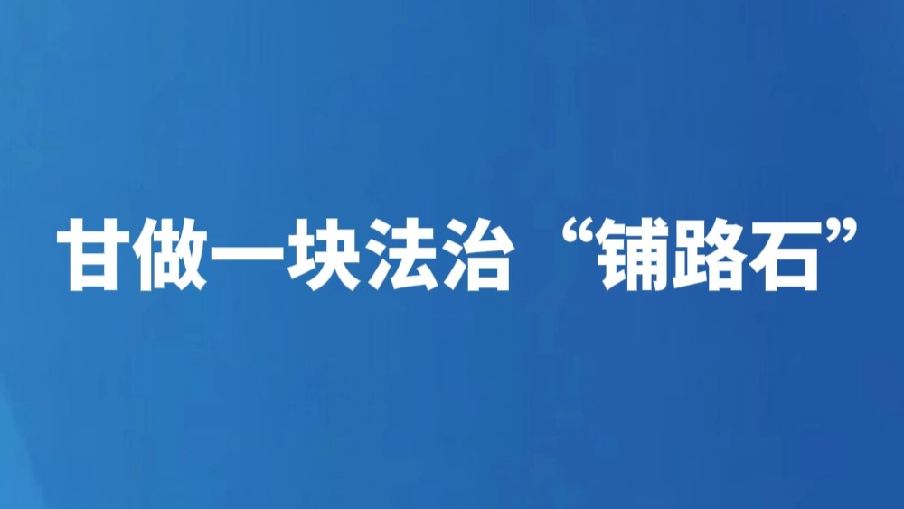 甘做一块法治“铺路石”