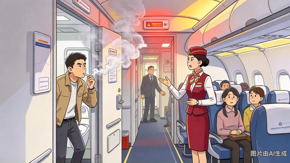 万米高空抽吸电子烟触发机舱警报！涉事旅客被行拘