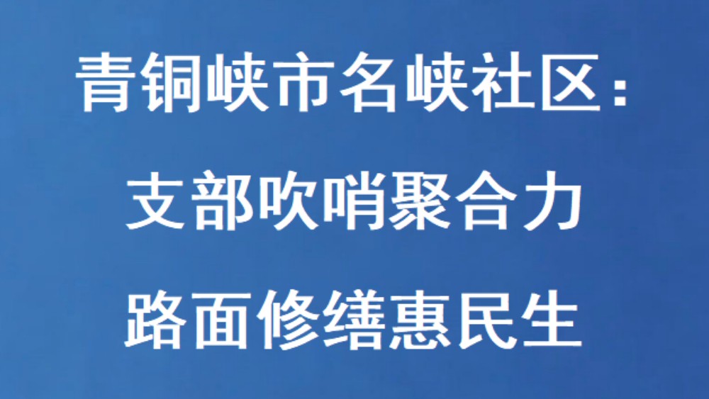 青铜峡市名峡社区：支部吹哨聚合力 路面修缮惠民生