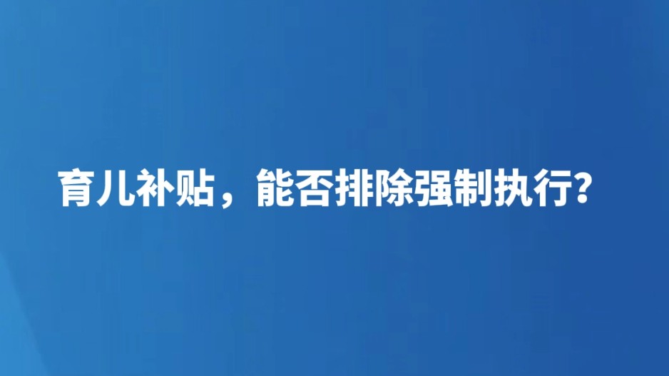 育儿补贴，能否排除强制执行？