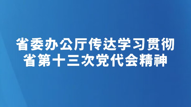 省委办公厅传达学习贯彻省第十三次党代会精神
