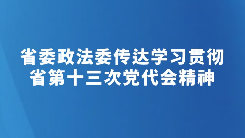 省委政法委传达学习贯彻省第十三次党代会精神