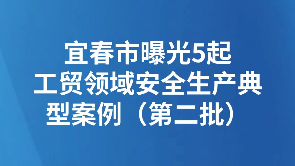 宜春市曝光5起工贸领域安全生产典型案例（第二批）