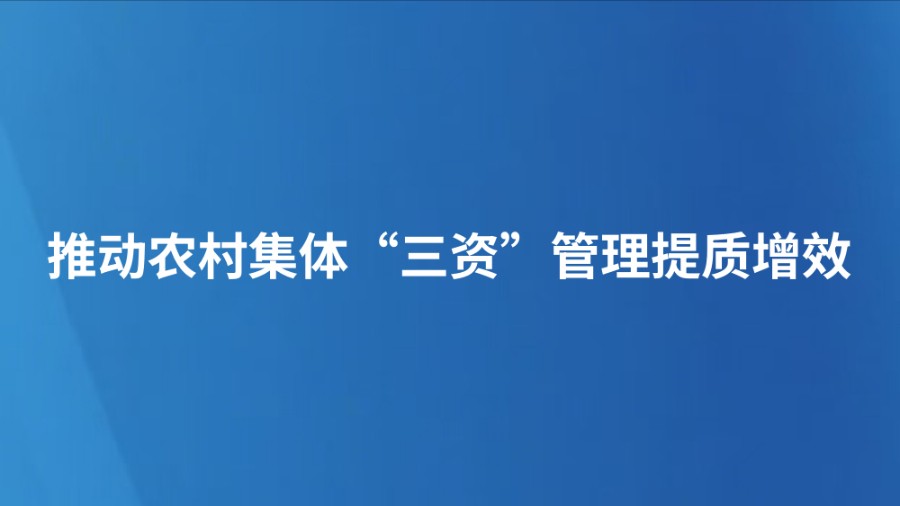 推动农村集体“三资”管理提质增效