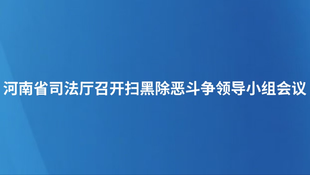 河南省司法厅召开扫黑除恶斗争领导小组会议